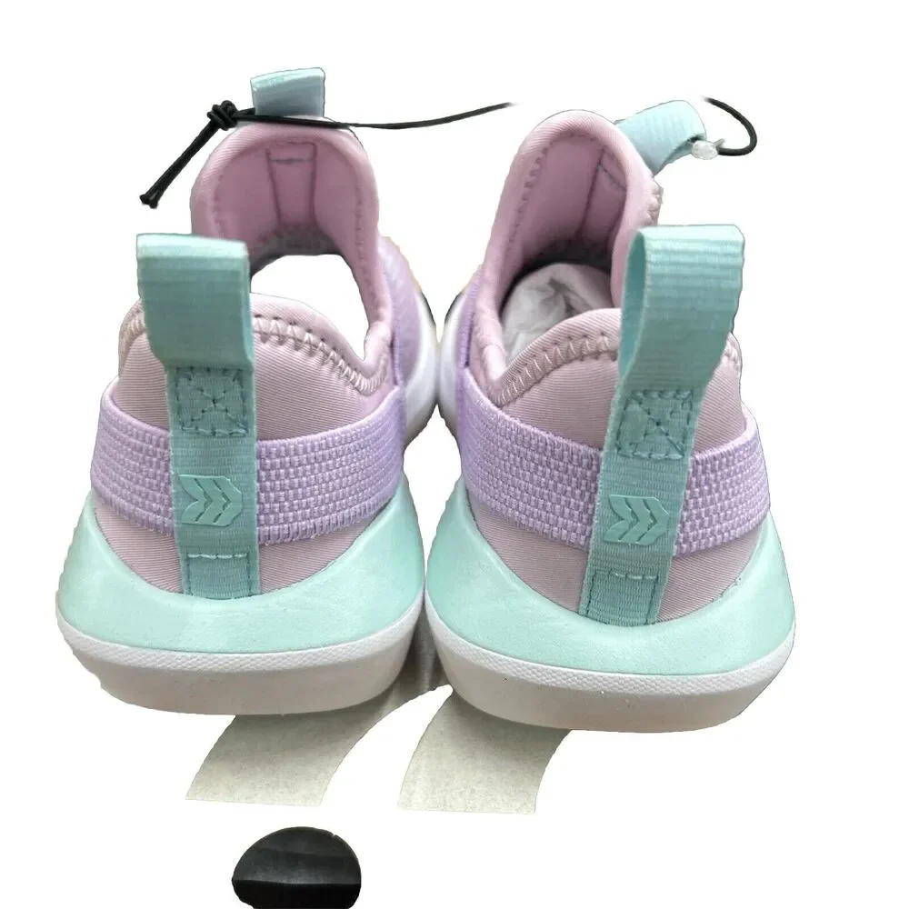 Girls‎ All in Motion Pink/Purple Slip On Performance Silver Sneakers Size 13 NWT